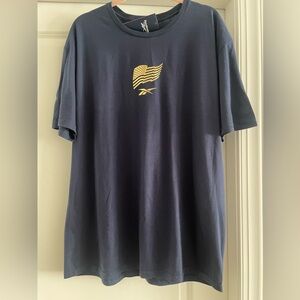 Reebok Navy Tee with Gold Flag